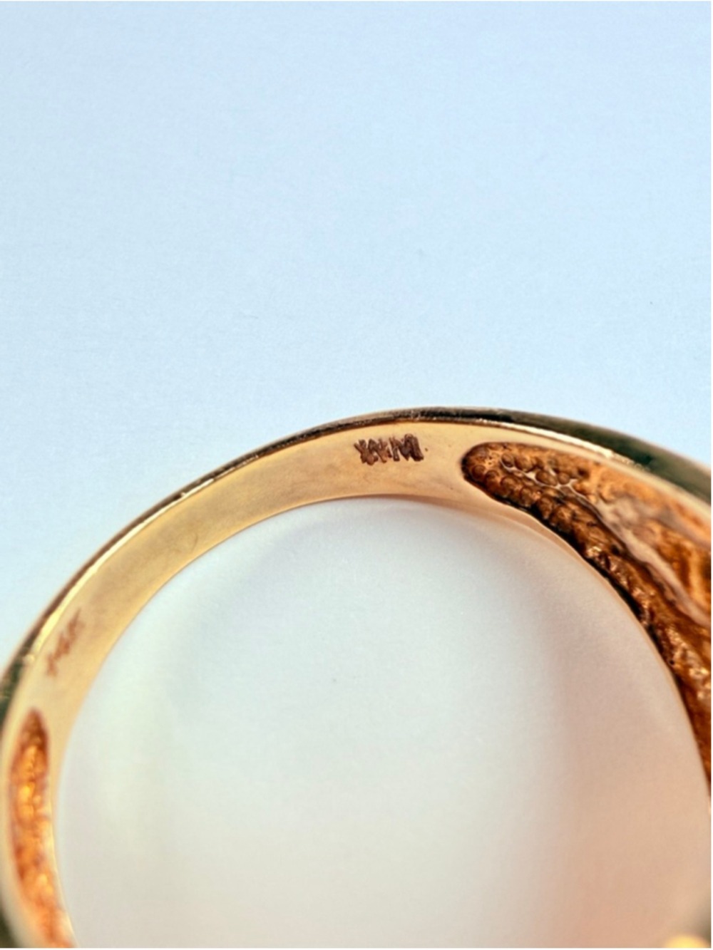 14K Solid Yellow Gold Diamond Baguette William Loeb Vintage Braided Domed Ring - Picture 8 of 13